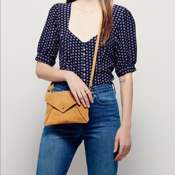 Free People Handbags - Free People Delilah suede crossbody mustard